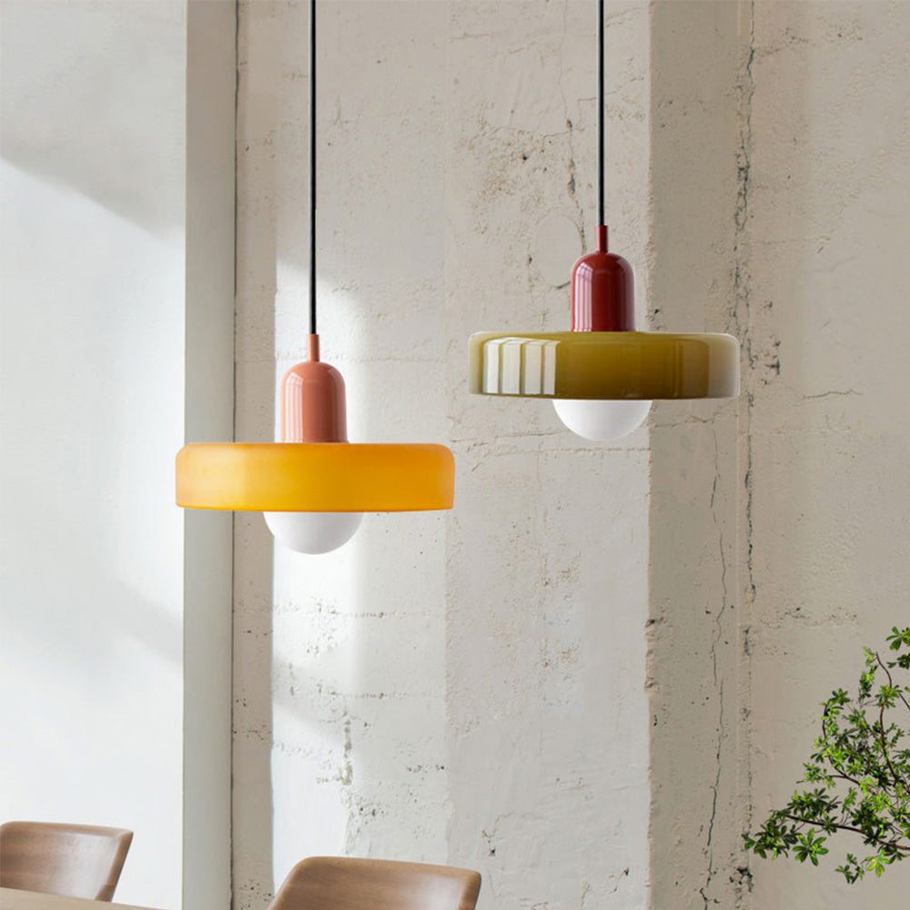 Bauhaus Glass Pendant Light Adjustable Hanging Lamp