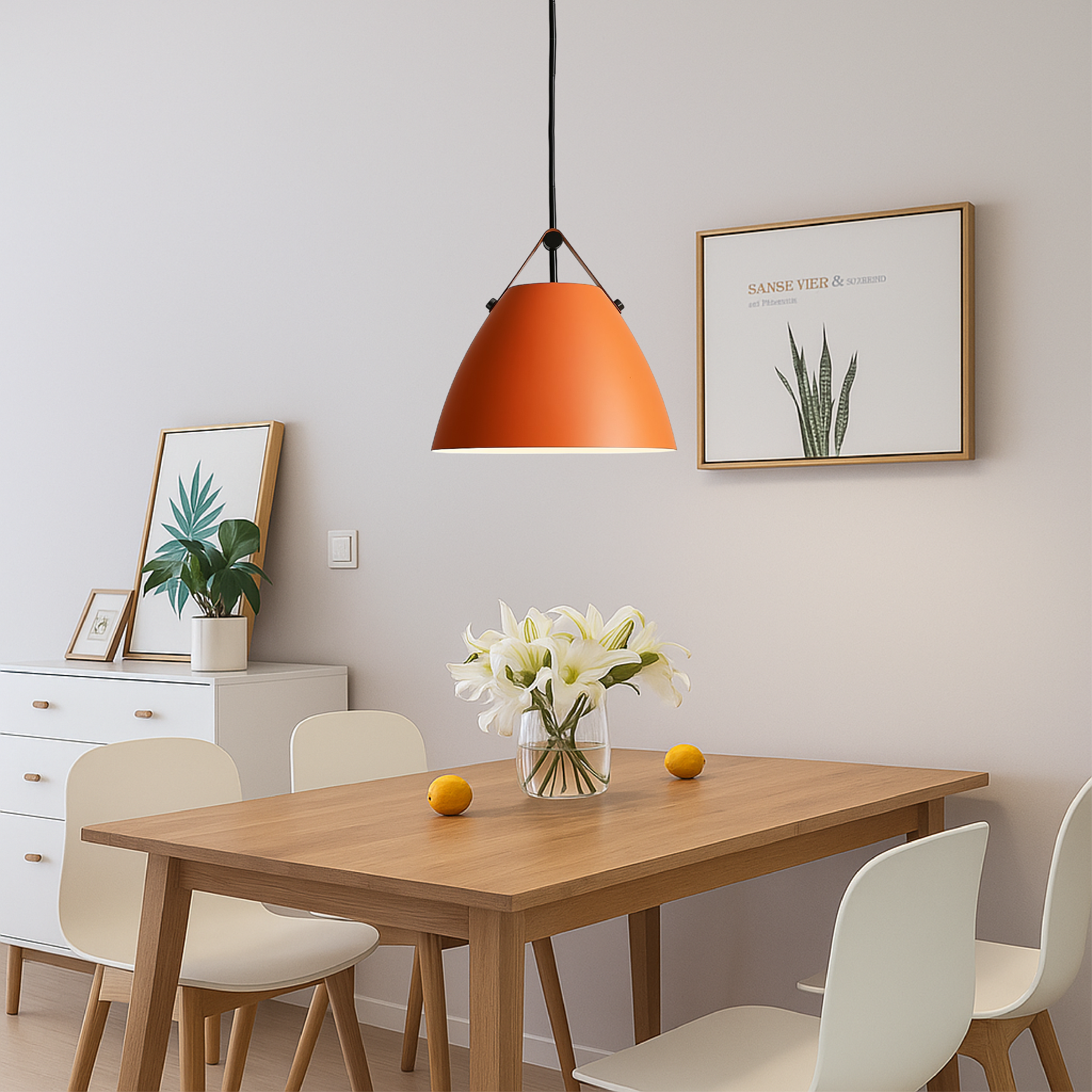 Scandinavian Glass Pendant Light Adjustable Hanging Lamp