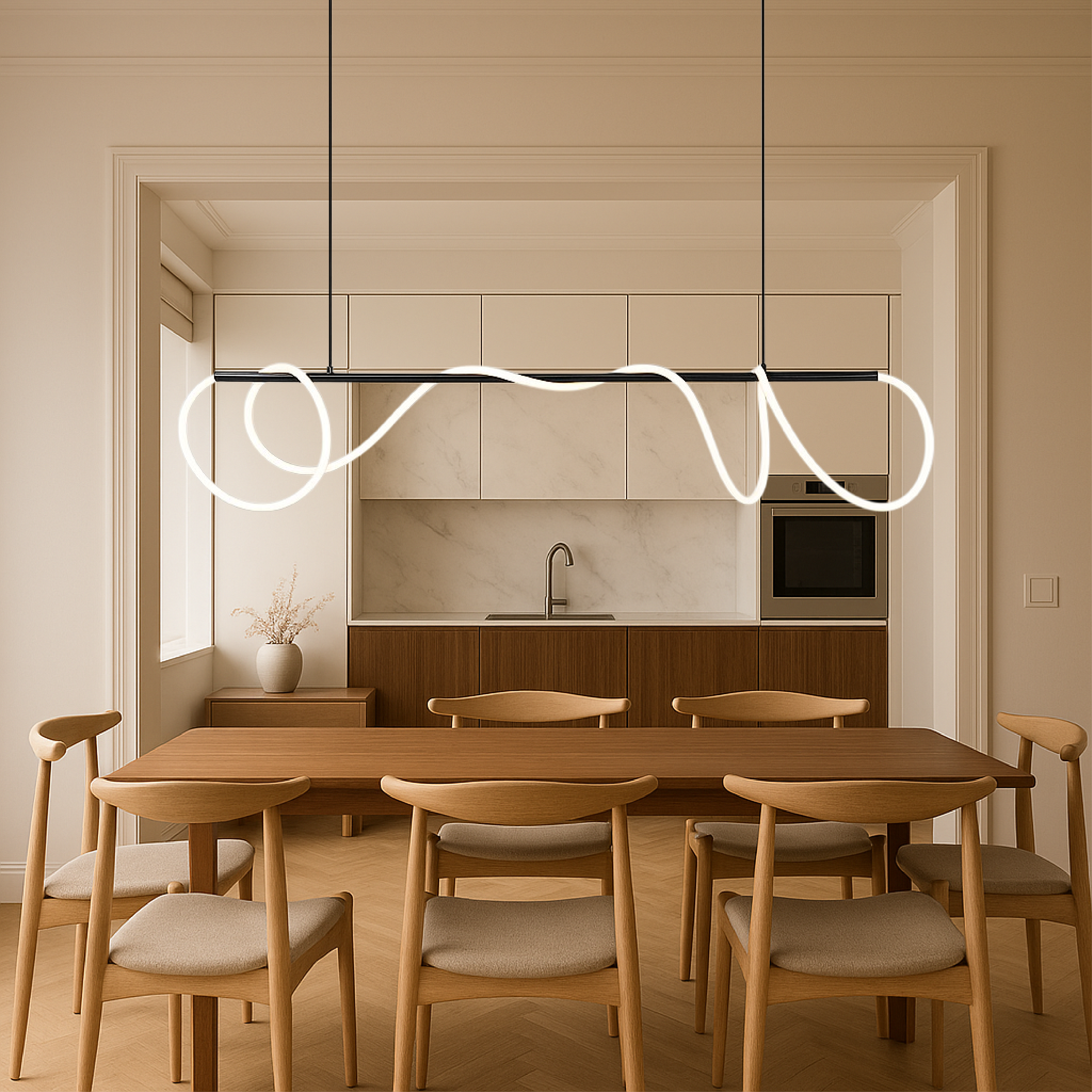 Linear Pendant Light Adjustable Hanging Lamp