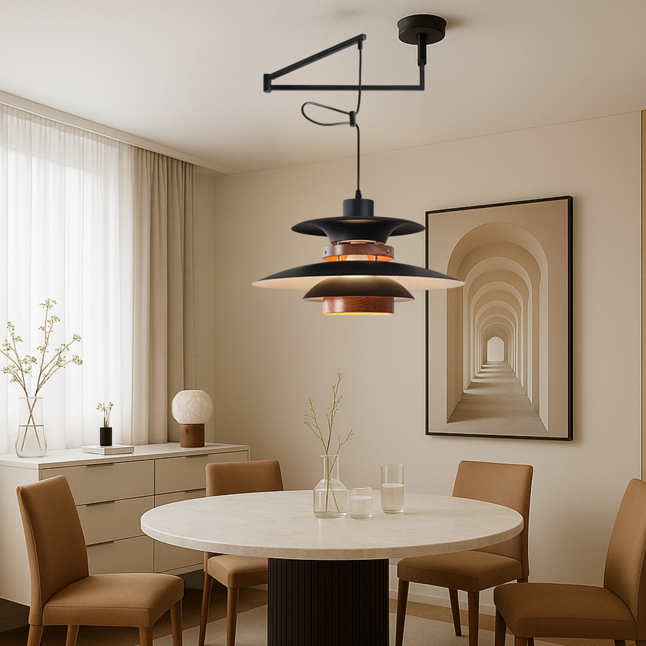 Scandinavian Pendant Lamp Adjustable Hanging Light